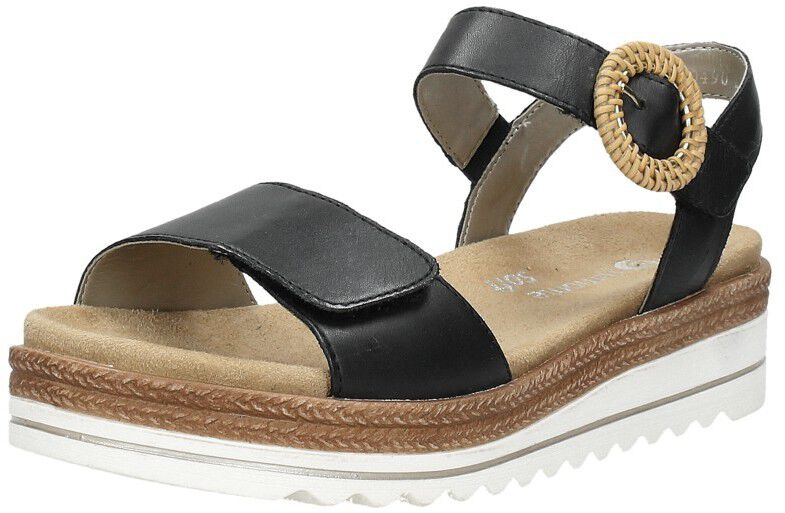 Remonte Sandalen Plat zwart