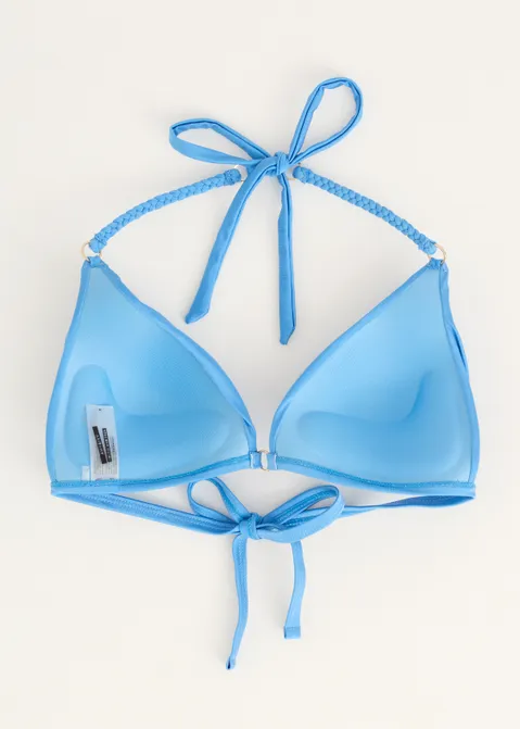Glitter triangel bikini top blauw (BLW.L)