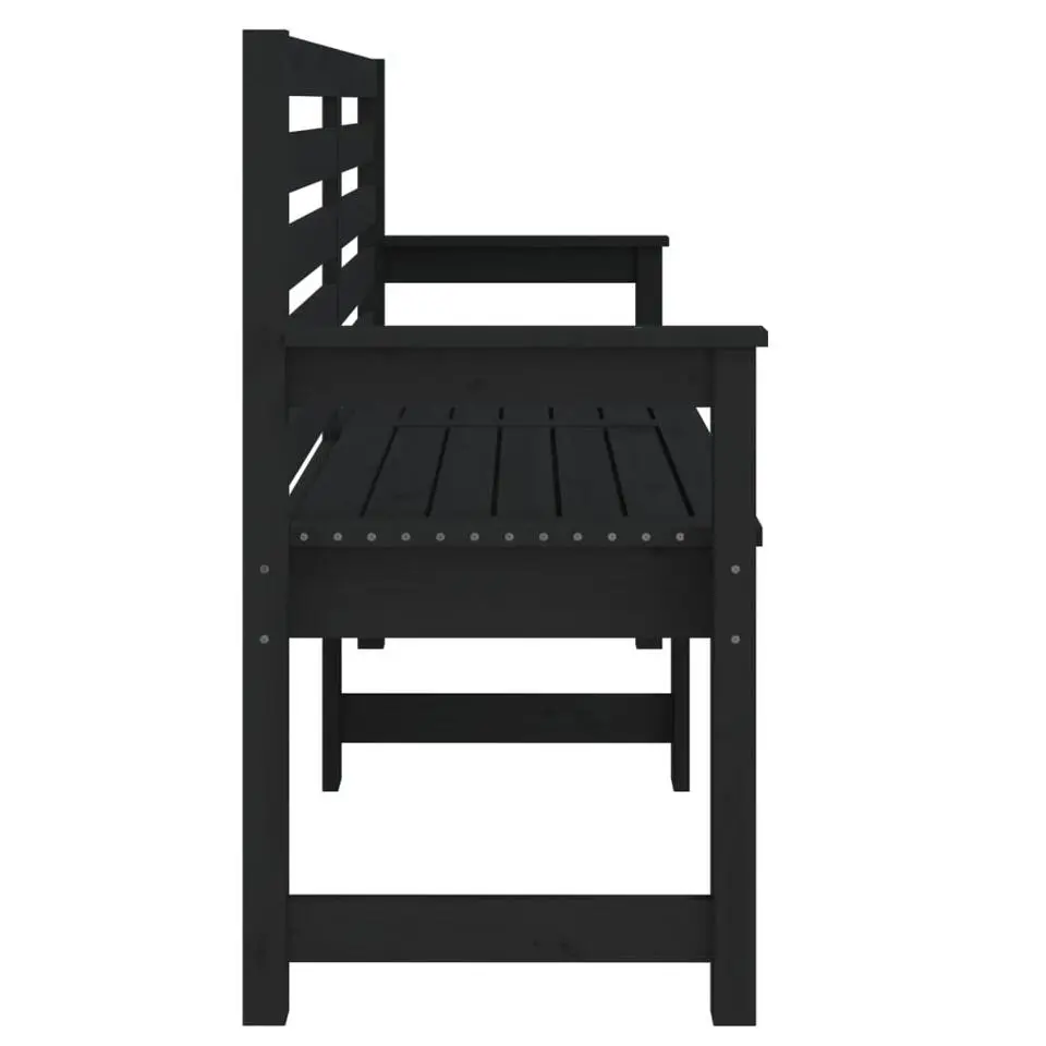 vidaXL - Tuinbank - Zwart - Grenenhout - 159.5 x 48 x 91.5 cm