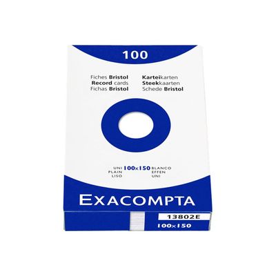 Exacompta - Pack de 100 Fiches bristol - 10 x 15 cm - uni - blanc