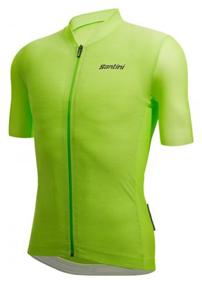 Maillot Manches Courtes Santini Colore Puro Vert Fluo