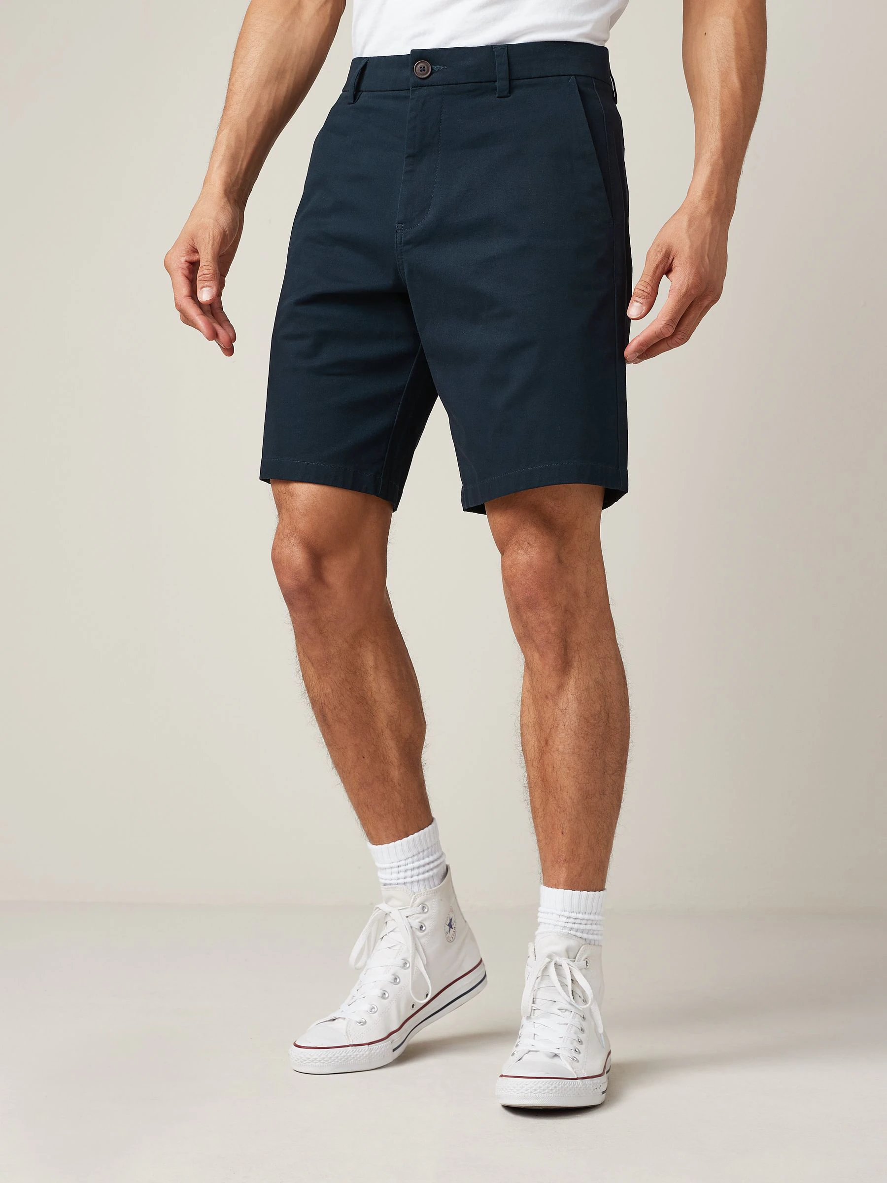 Donkerblauw - Relaxed fit - Chinoshort met stretch