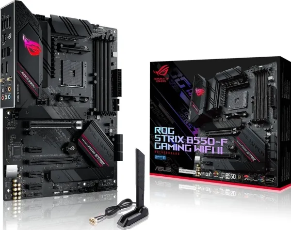 ASUS ROG STRIX B550-F GAMING WIFI II - Bundkort - ATX - Socket AM4 - AMD B550 Chipset - USB-C Gen2, USB 3.2 Gen 1, USB 3.2 Gen 2 - 2.5 Gigabit LAN, Wi-Fi 6, Bluetooth - onboard grafik (CPU påkrævet) - HD Audio (8-kanaler)