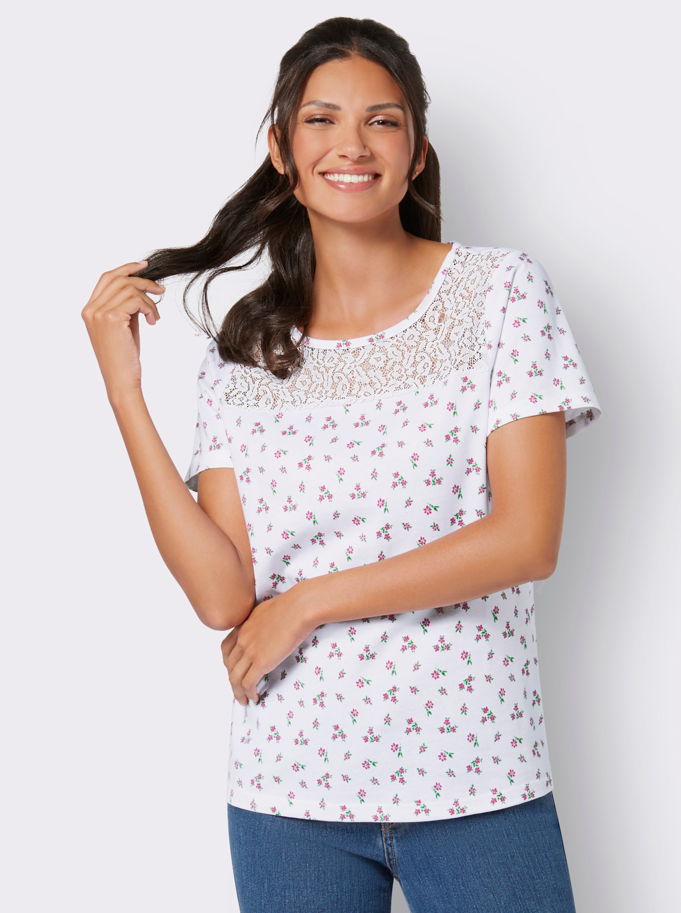 Trachtenshirt mit Spitze