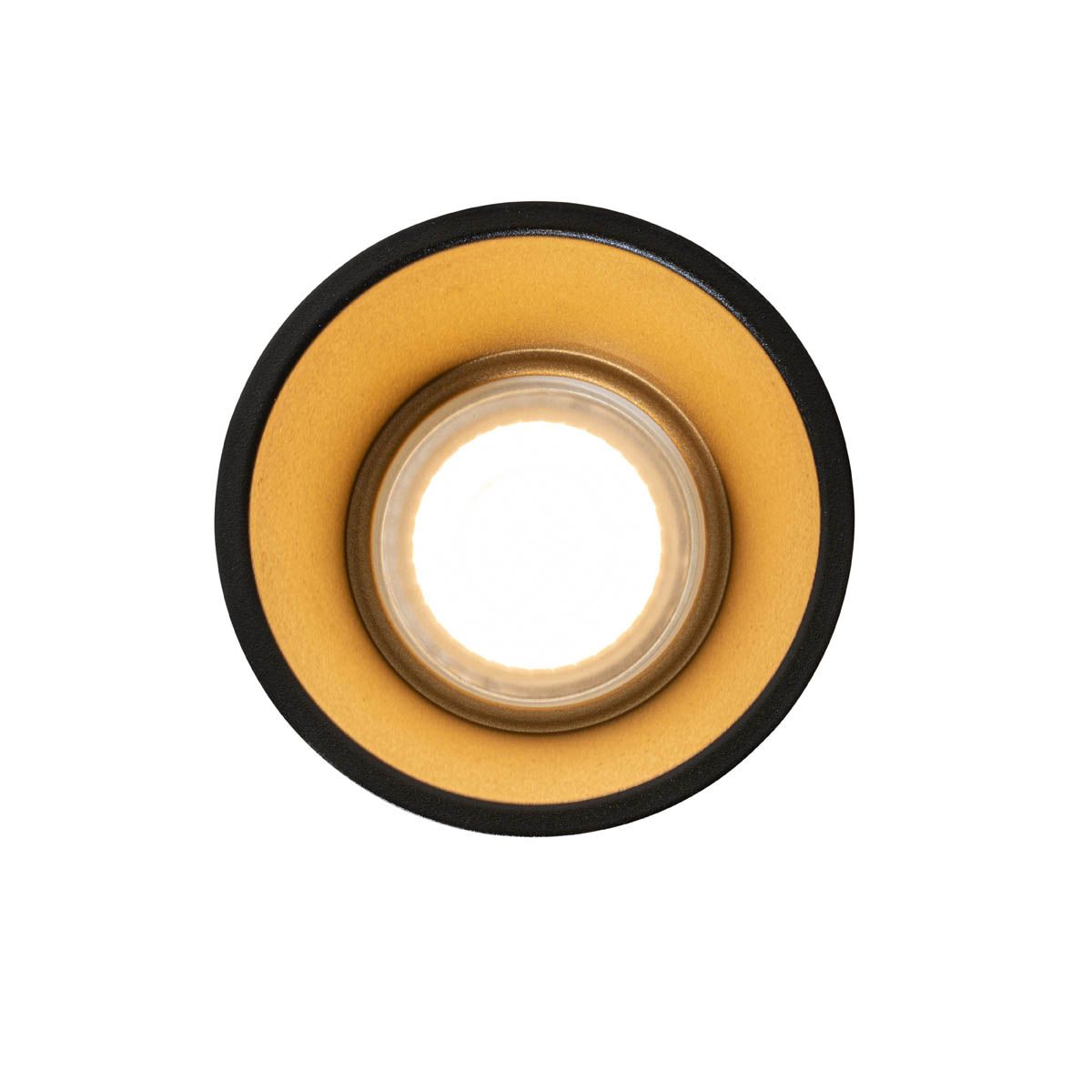 Moderne inbouwspot zwart met goud GU10 50mm IP44 - Dept