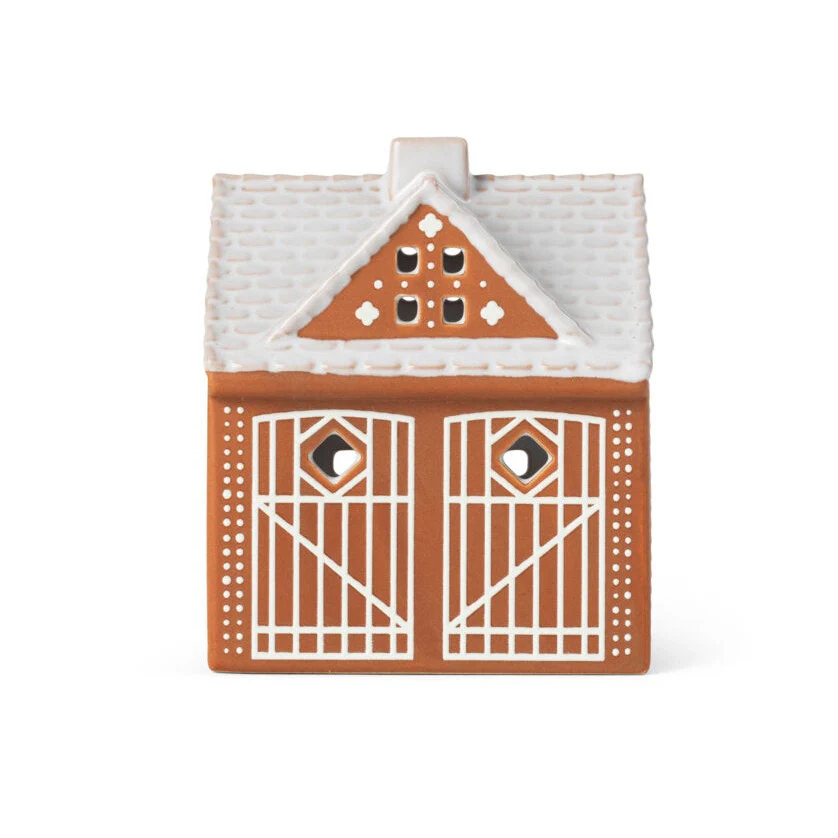 Kähler  Gingerbread Lyshus Julestald, brun - H11.5 cm.