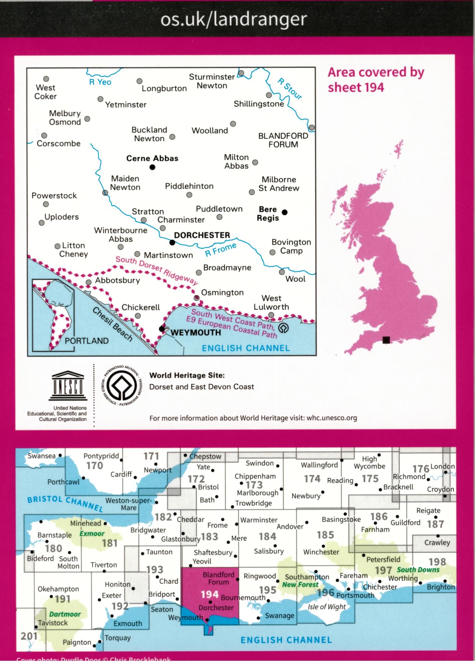 ORDNANCE SURVEY - 194 GB DORCHESTER 1 50 000