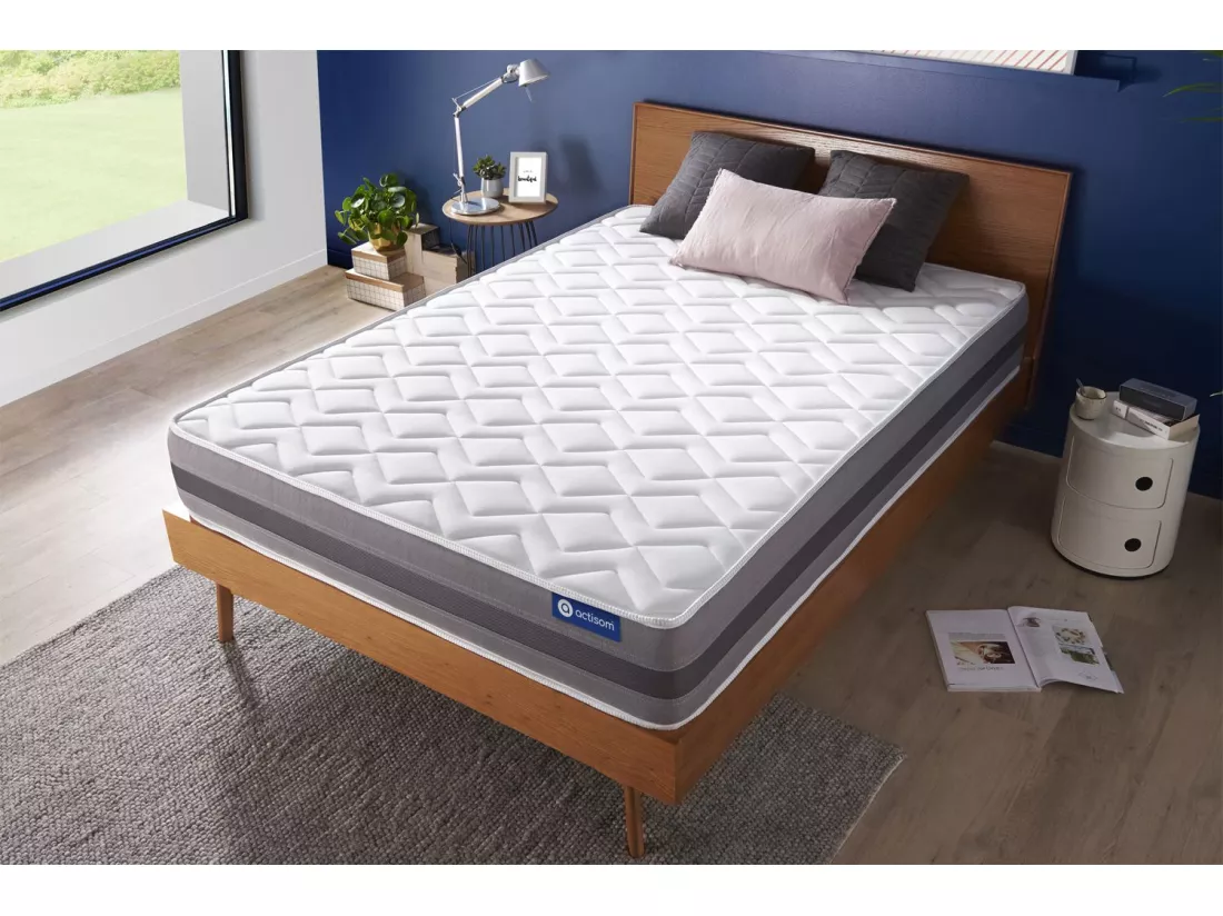 ACTISOM Matelas Ressorts ensachés et mémoire de forme 180x200 cm Maxi épaisseur 5zones de confort