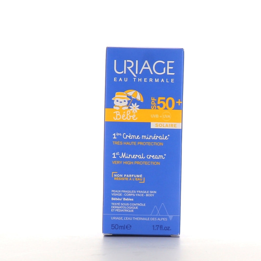 Crème solaire minérale SPF50+ Uriage Bébé - Sans filtres chimiques