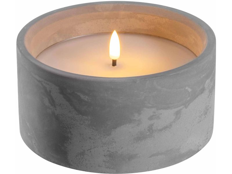 Leonardo Kerze Silenzio LED, 8 cm, Grau LED-Weihnachtskerze