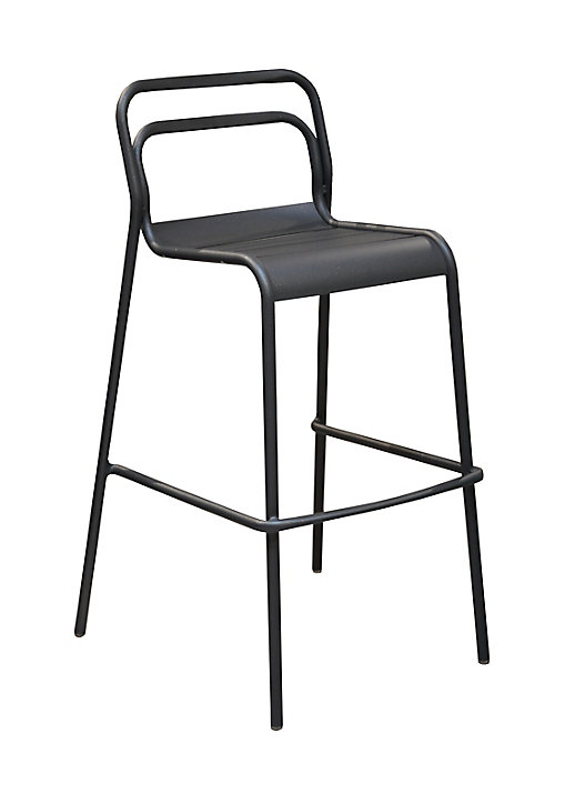 Chaise haute de jardin Proloisirs Eos en aluminium - Coloris graphite - Hauteur 104 cm