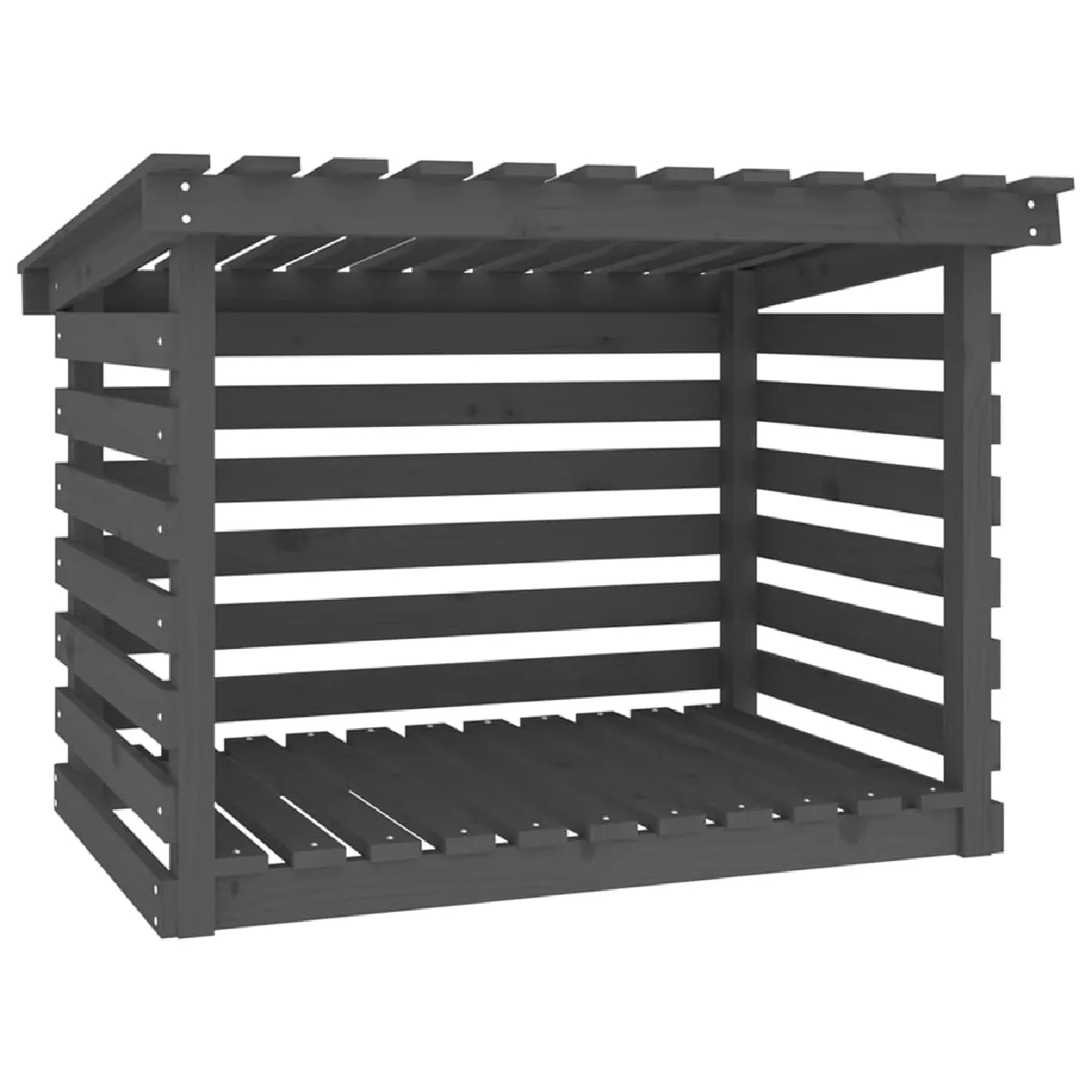 vidaXL Support bois de chauffage Gris 108x73x79 cm - Bois de pin