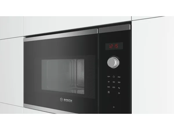 Bosch Serie | 4 BFL523MS0 - Mikrobølgeovn - til indbygning - 20 liter - 800 W - rustfrit stål