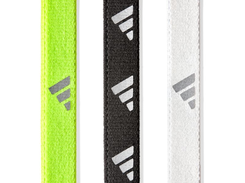 adidas Hairbands Lucid Lemon, Schwarz, Silber Packung mit 3 Haarbändern