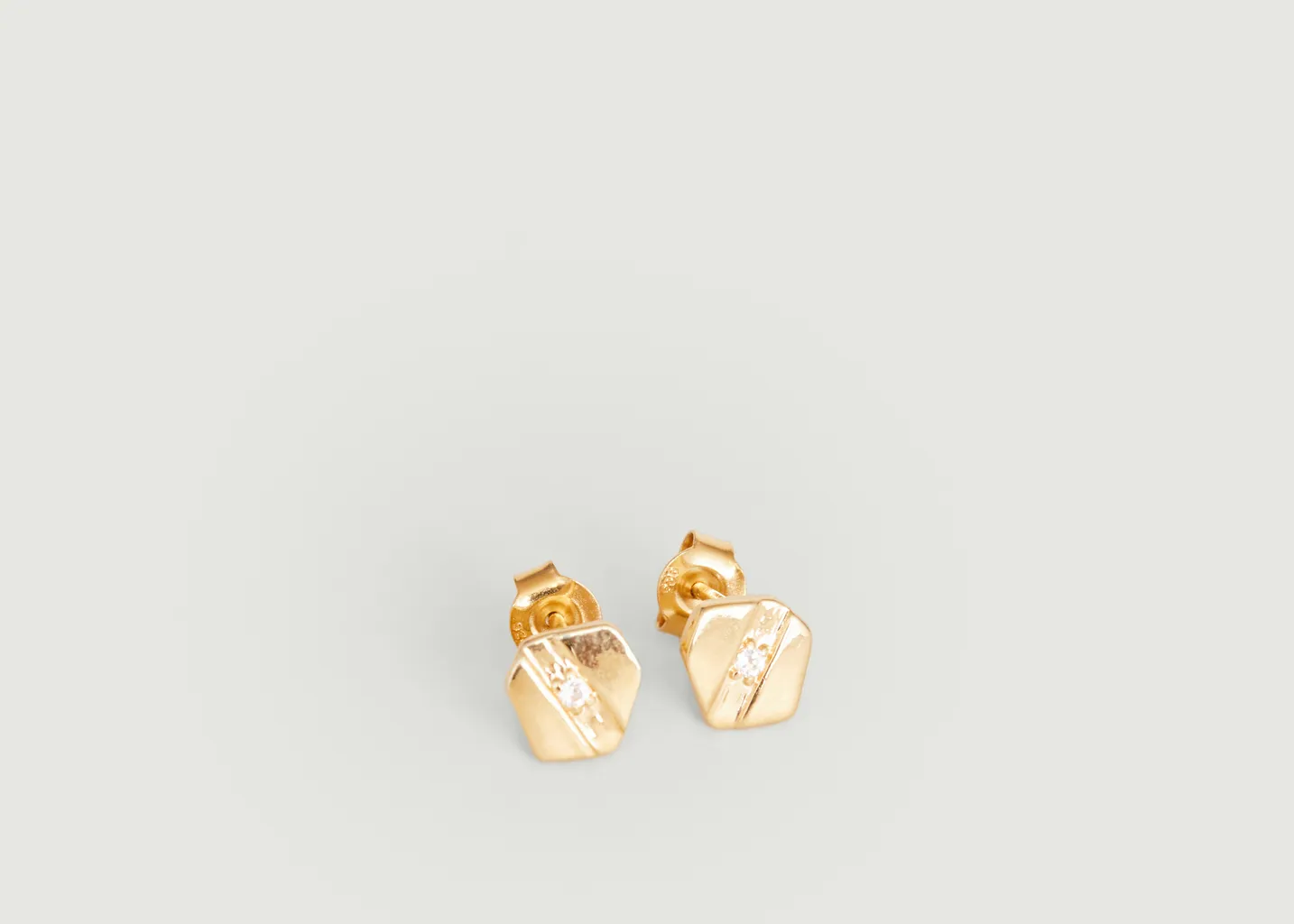 Boucles d'oreilles puces avec topaze Écrou Gamme Blanche