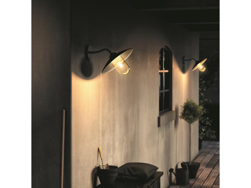 Philips Hammock Wandleuchte schwarz, exkl. LM 1 x 60W Wandleuchte für den Aussenbereich, max. 1x 60 W, E-27-Sockel, ohne Leuchtmittel