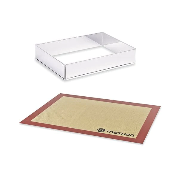 Lot Rectangle à gâteau extensible et Tapis de cuisson pro en silicone