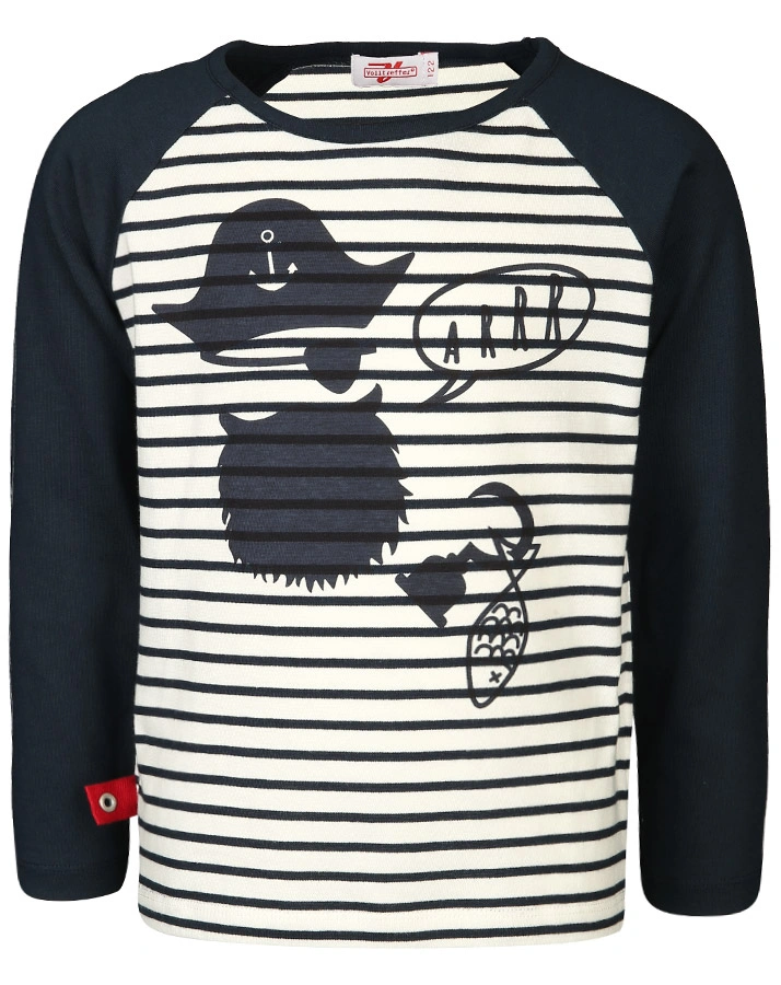 Langarm-Shirt PIRAT geringelt in marine/weiß
