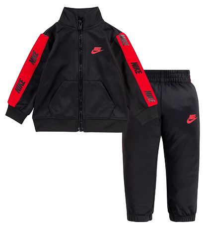 Nike Trainingsanzug - Cardigan/Hosen - Schwarz m. Rot