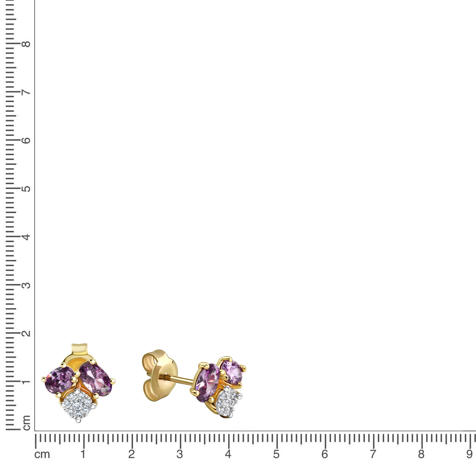 Fascination by Ellen K. Ohrringe Gold 375 Amethyst + Zirkonia