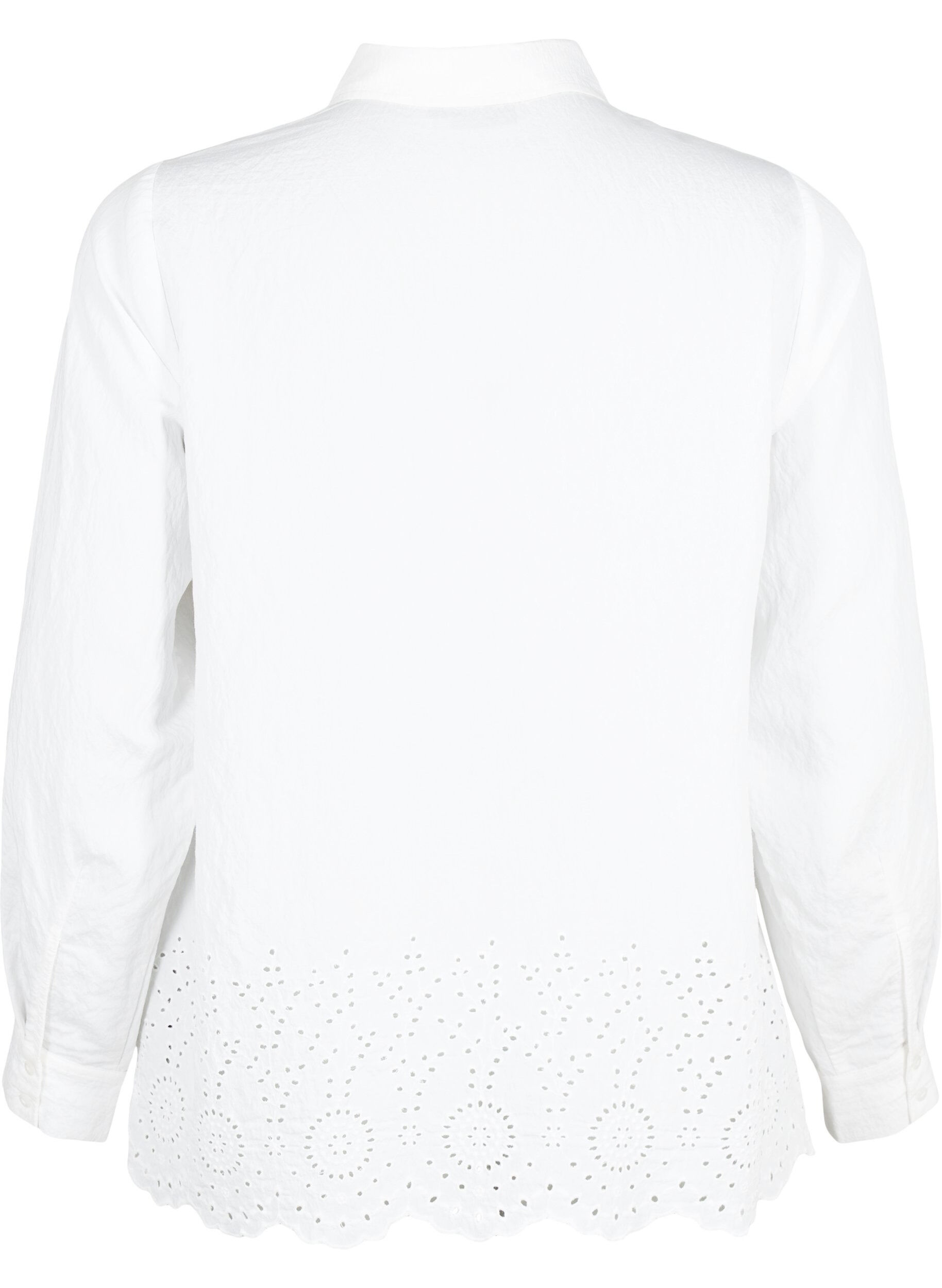 Skjorte i viskose med broderi anglaise