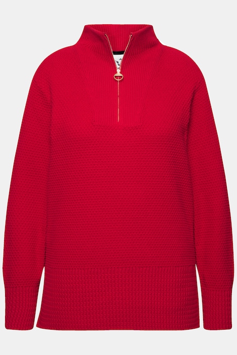 Strick-Troyer, Stehkragen, Zipper, Langarm