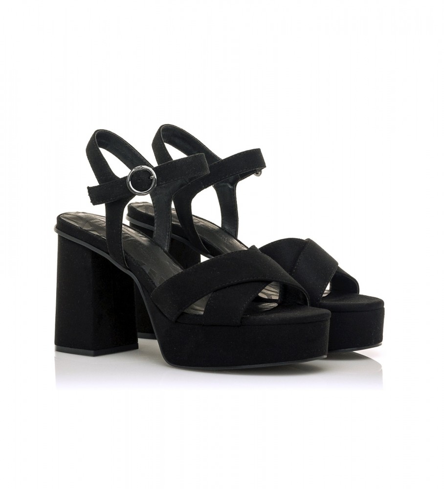 Sandálias Mustang Sindy, pretas - Altura do salto: 9 cm -