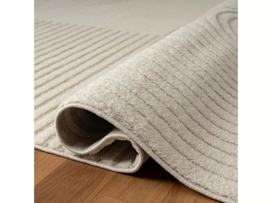 tapis chambre 80x150 tissé crème rectangle motif simple CERNAN