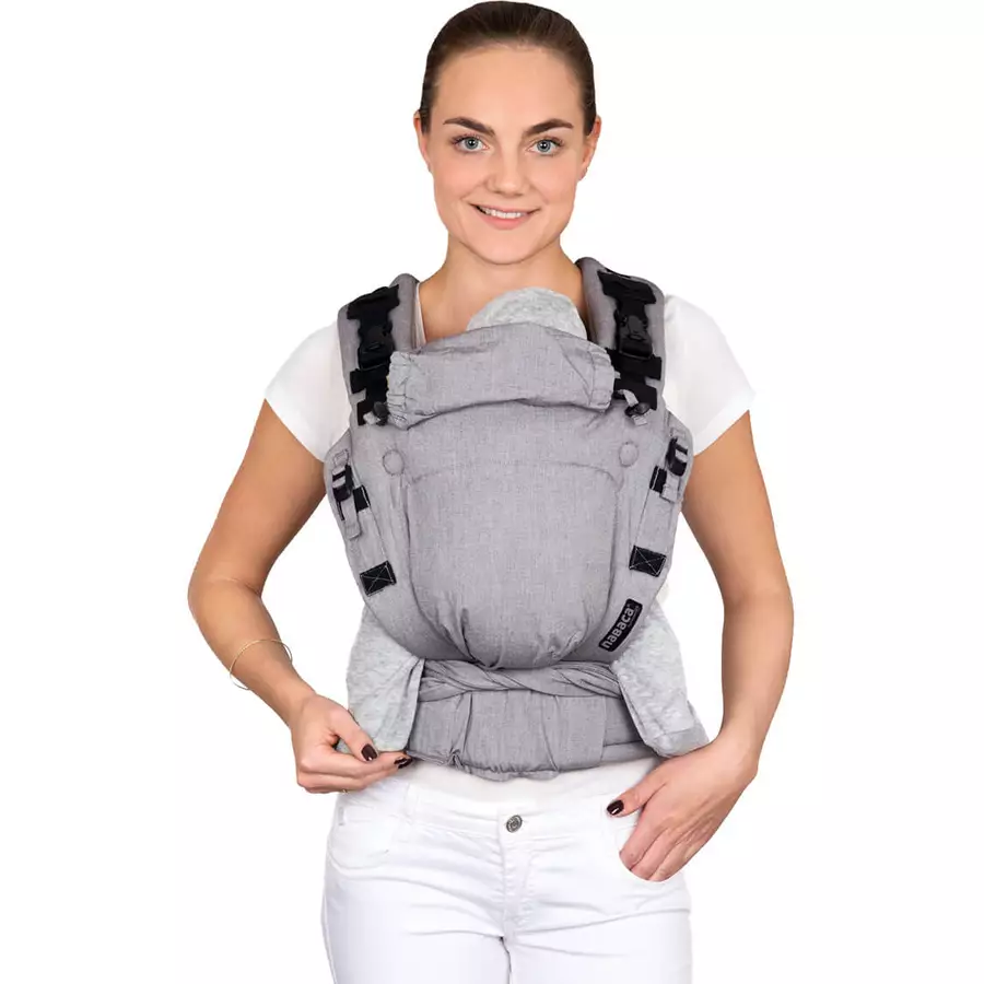 Hoppediz Babytrage Nabaca Basic-Set Regular grau meliert