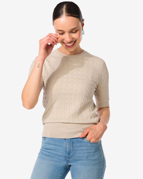 pull maillé Fally pour femmes sable