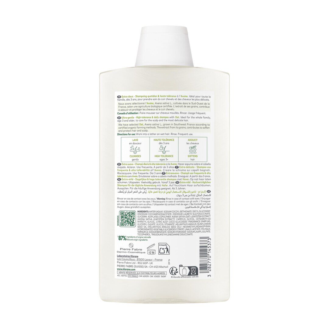 KLORANE  Champô Aveia Ultra-Suave Cabelo Normal - 400ml