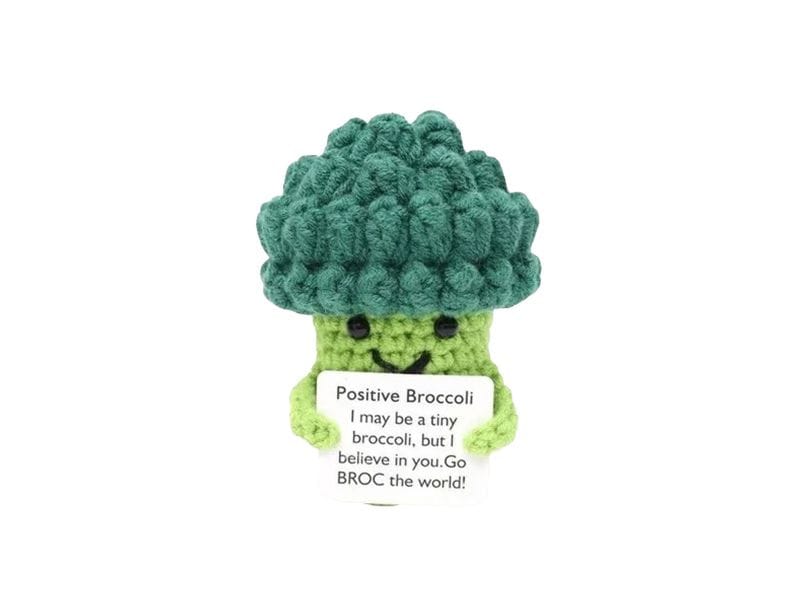 I AM CREATIVE Glücksbringer Positiv Broccoli Gehäkeltes Mini Plüsch