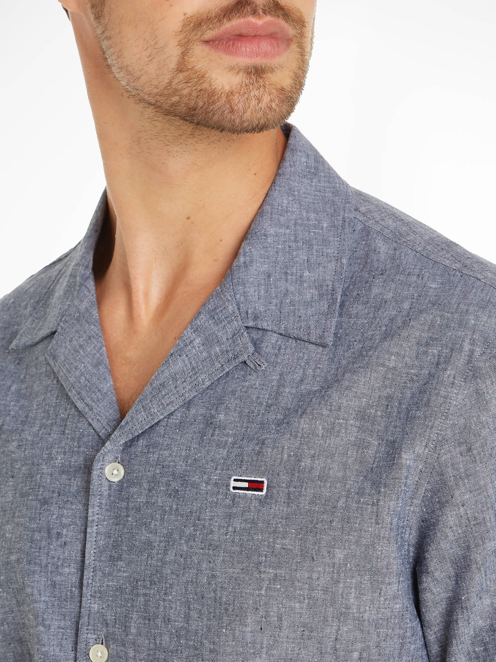 Tommy Jeans| Herren Hemd TJM LINEN BLEND CAMP SHIRT Kurzarm