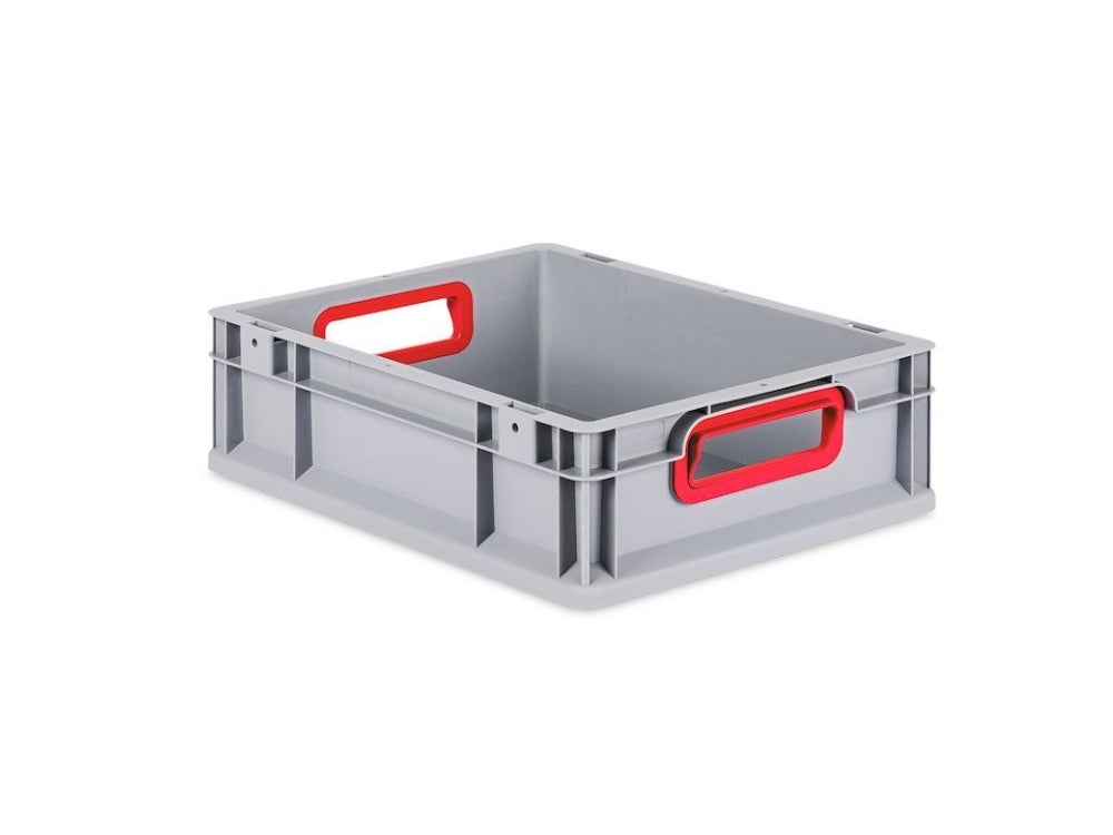 PROREGAL Eurobox Nextgen Kleur HxBxD 12 x 30 x 40 cm 11 Liter Handgrepen Rood Open Gladde Bodem Euro Container Transportbox