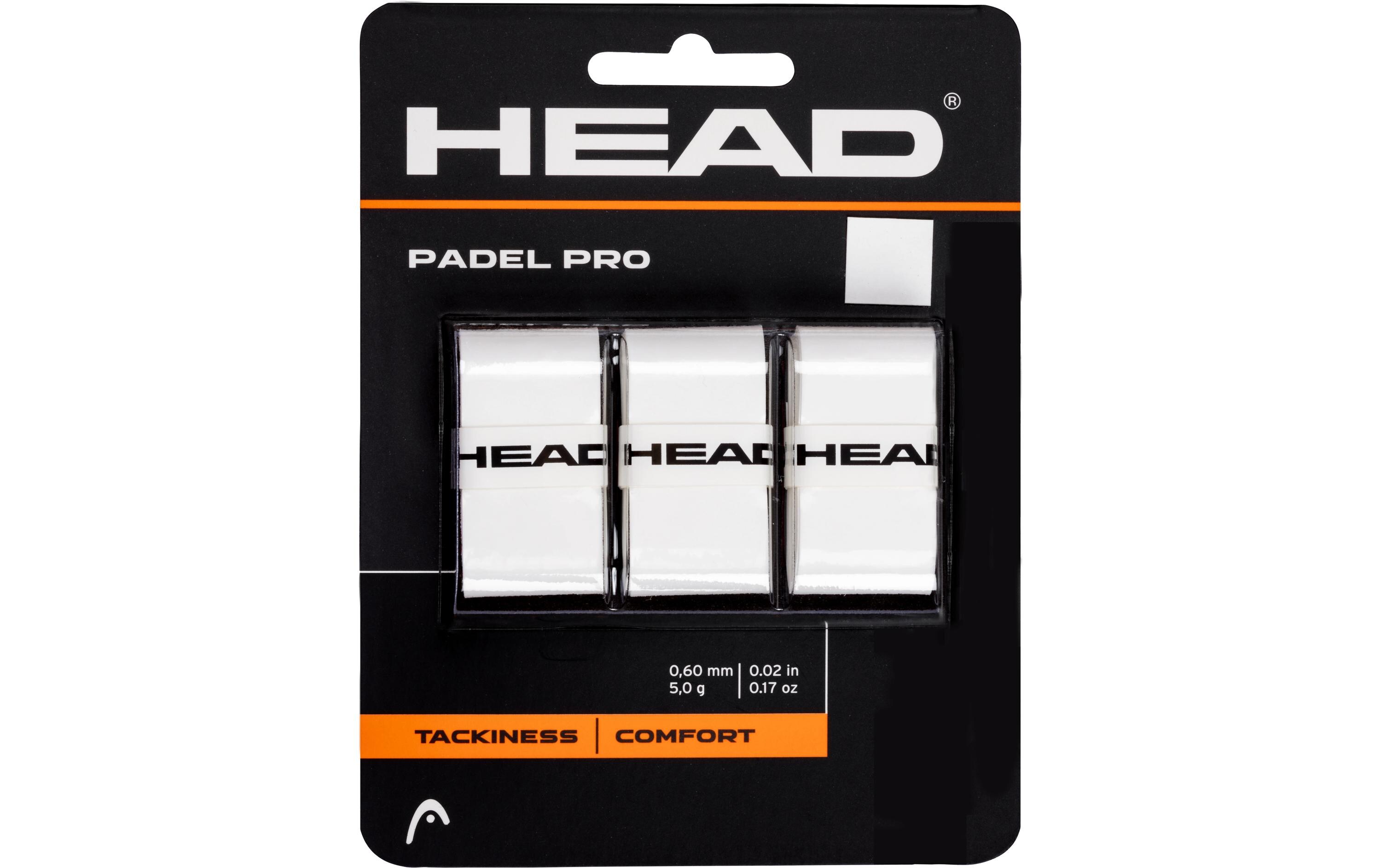 Padel Grip Padel Pro 3er-Pack, WeissGriffbänder