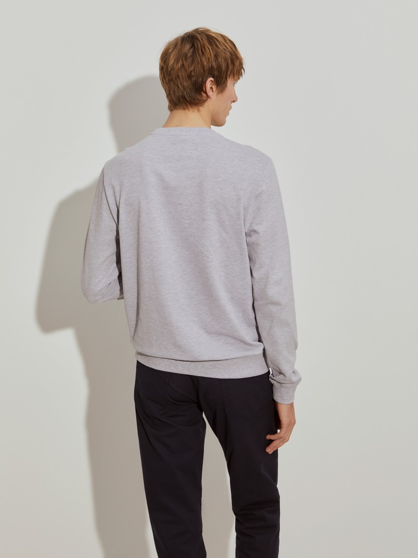 Sweater de algodão com fecho