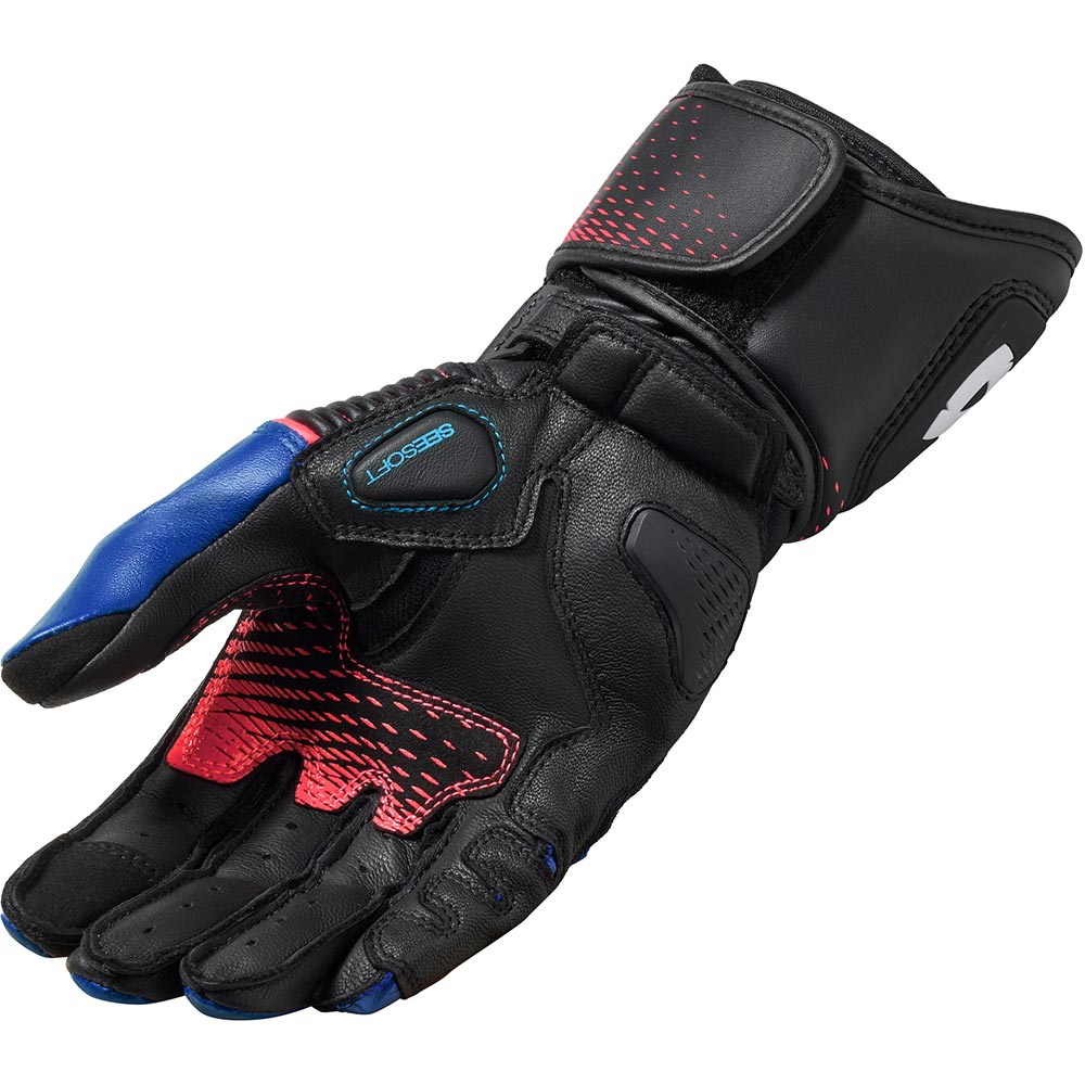 Rev'it - Gants femme Xena 4 Ladies Noir / Bleu / Rose