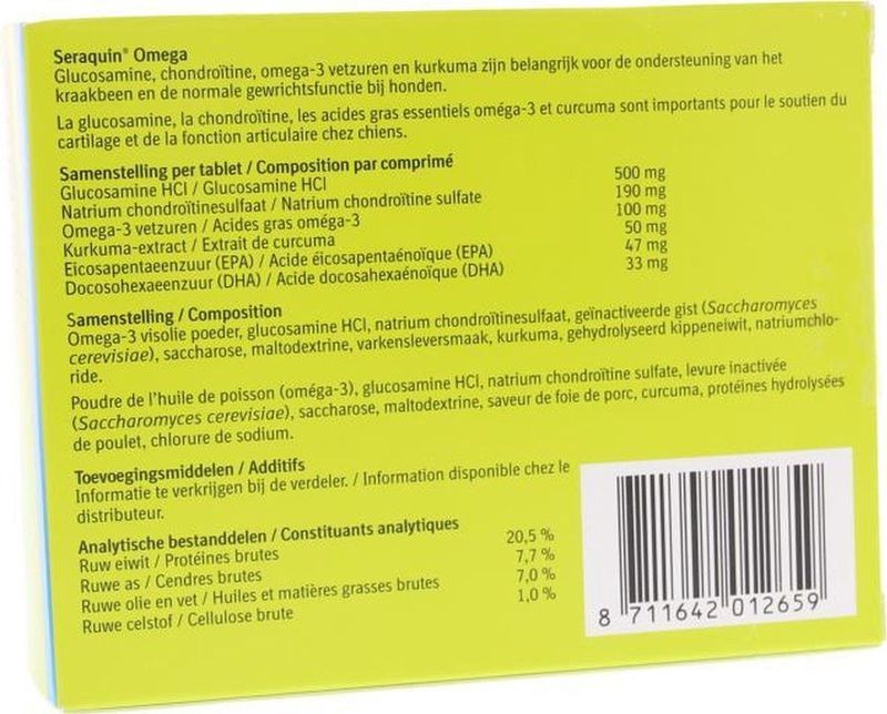 Seraquin Gewricht supplement Seraquin Omega Hond - 6 x 10 tabl à 2,34 g