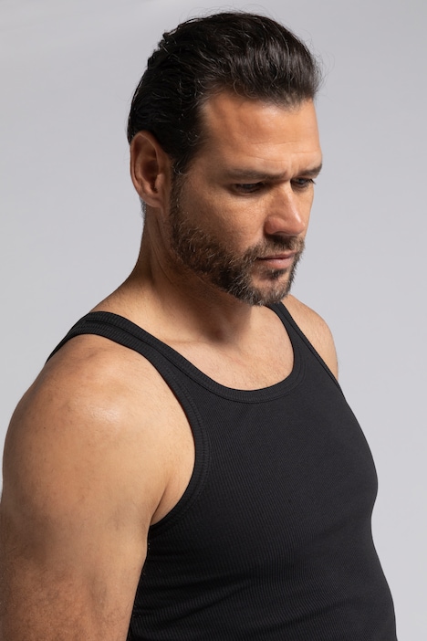 Tank Top, Rippe, ärmellos, bis 8XL