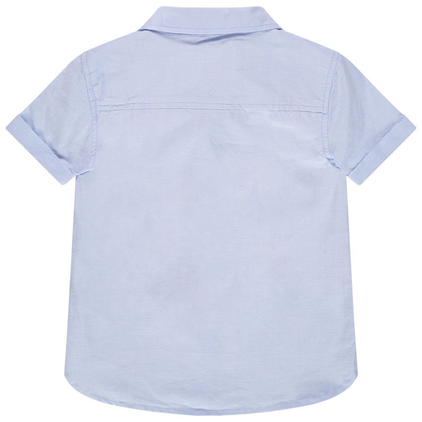 Chemise manches courtes à poche plaquée - Bleu