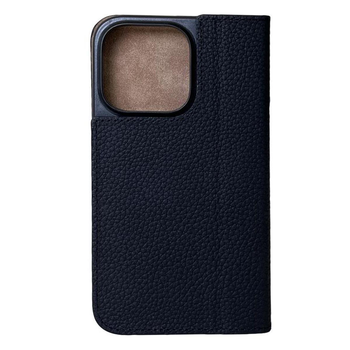 iPhone 15 Pro Max Echtleder Book Case Tasche Flip Cover Hand Made (MARCIP15PROMAX-M01) - Schwarz