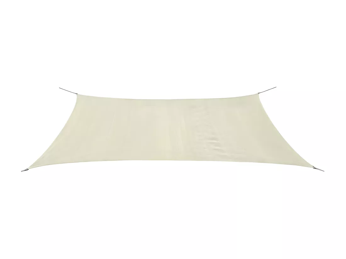 Voile d'ombrage en PEHD rectangulaire 4 x 6 m Crème