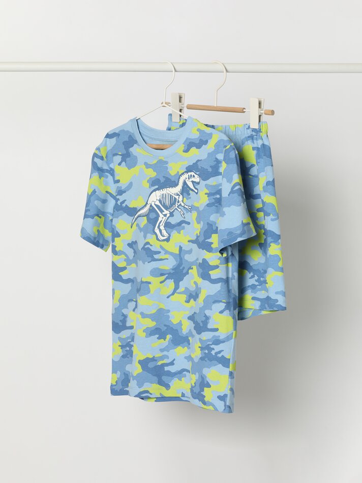 Conjunto de pijama estampado - Azul celeste