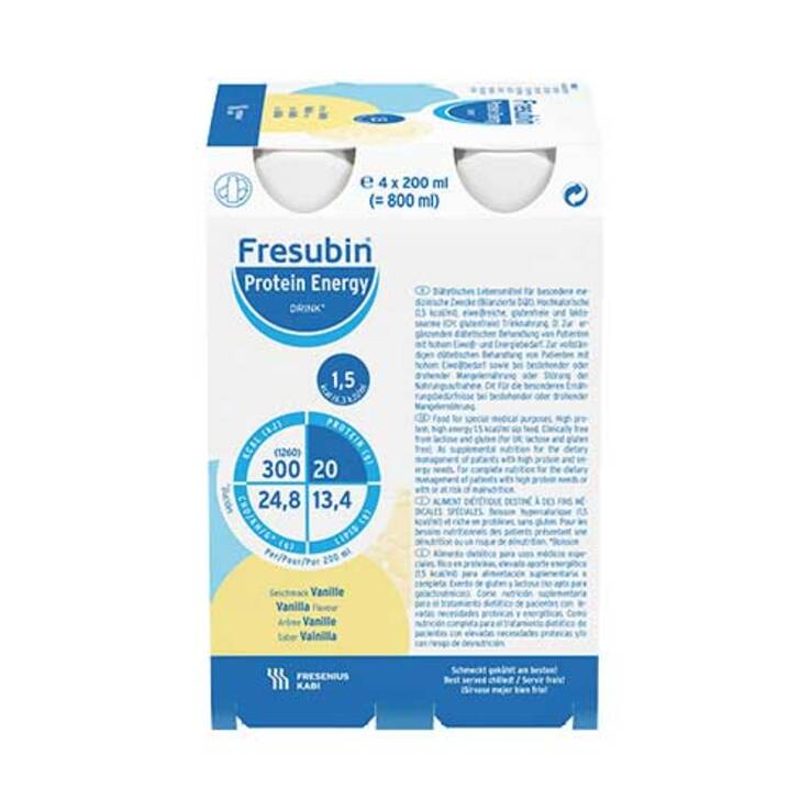 Fresubin Protein Energy Drink Vanille Trinkflasche, 4X200 ml
