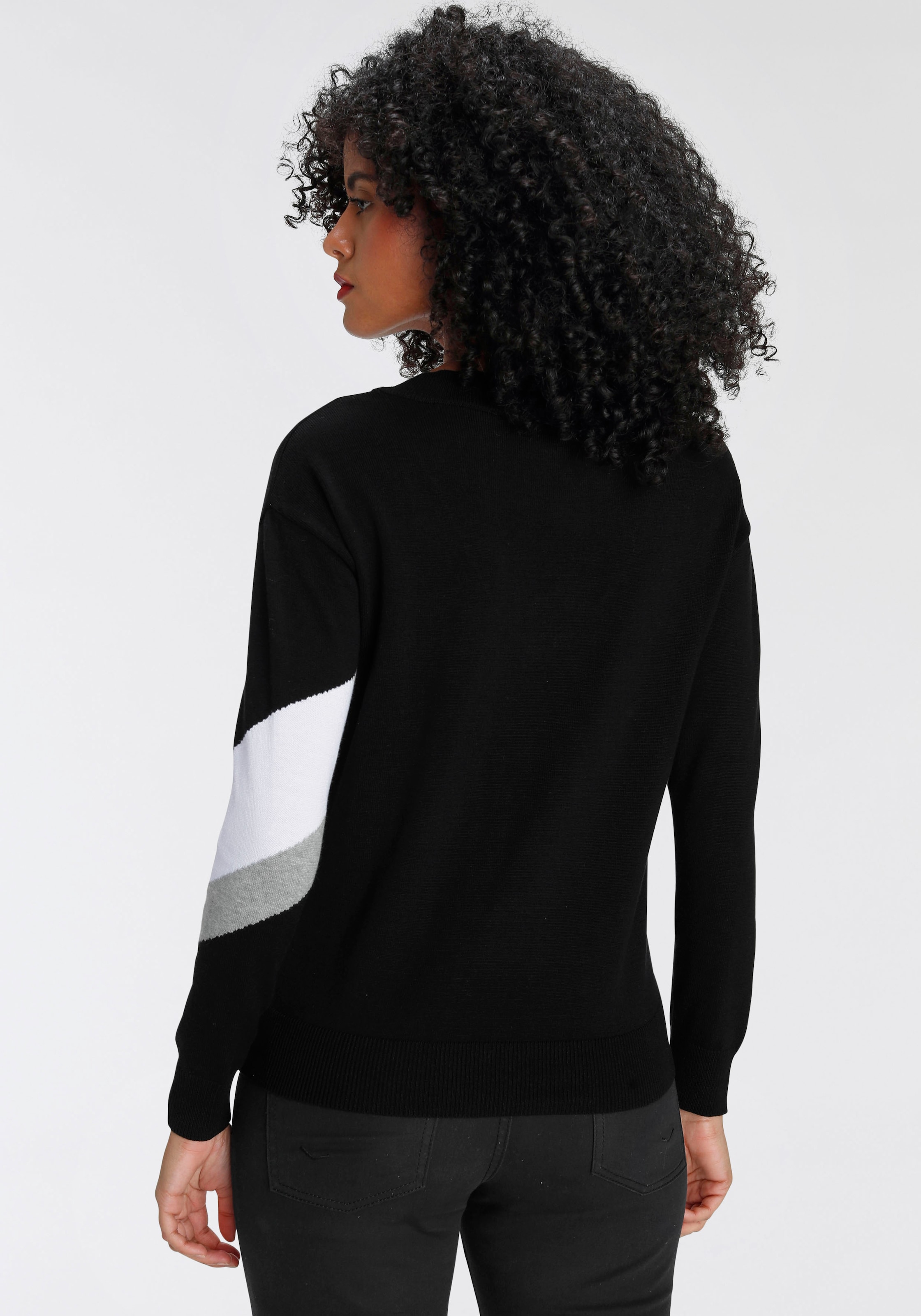 AJC Streifenpullover , mit trendigem Diagonal-Colourblocking