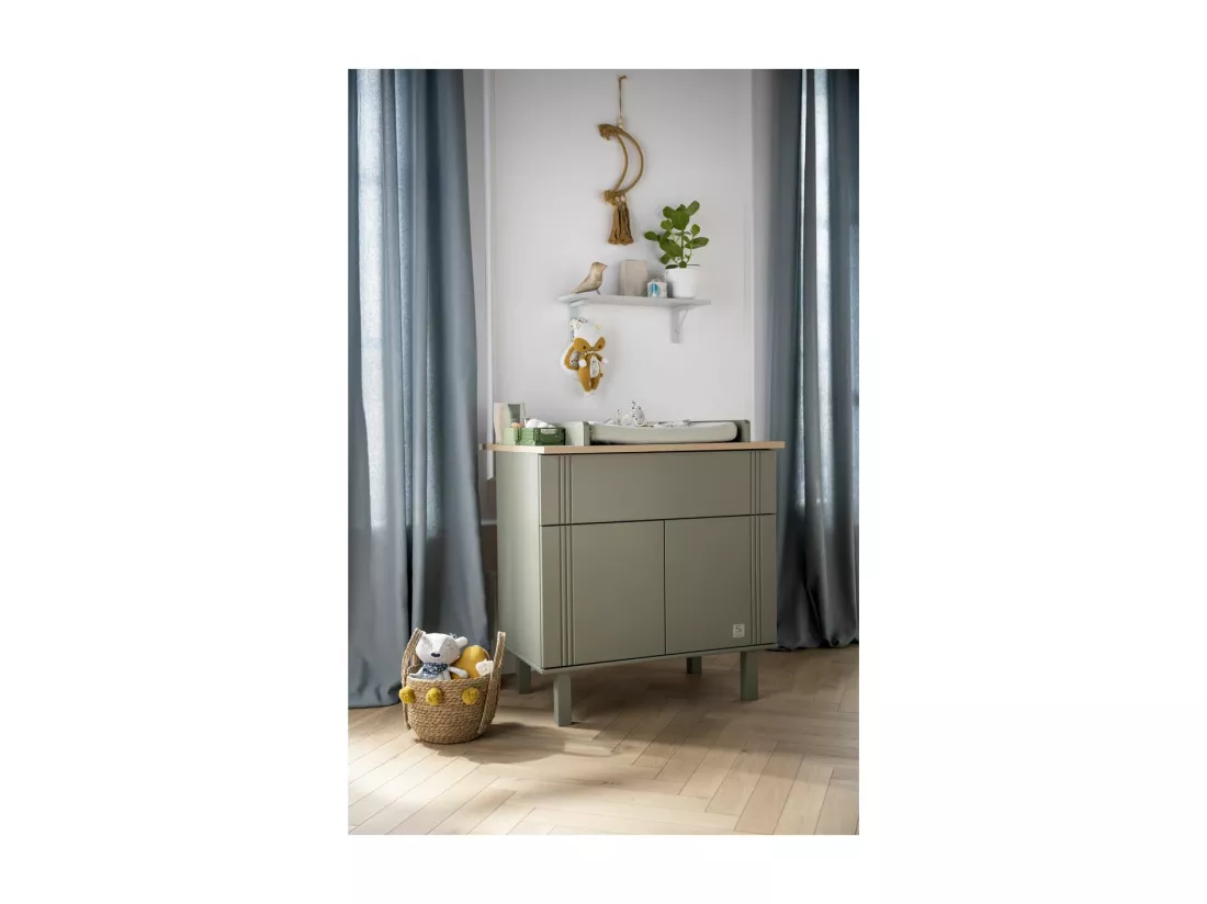 Commode 2 portes 1 tiroir Eléonore - Kaki