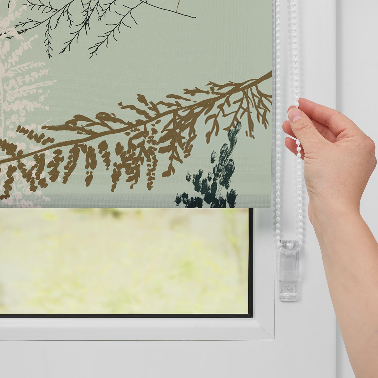 LICHTBLICK Verdunklungsrollo FIR BRANCHES - grün - 45x150 cm