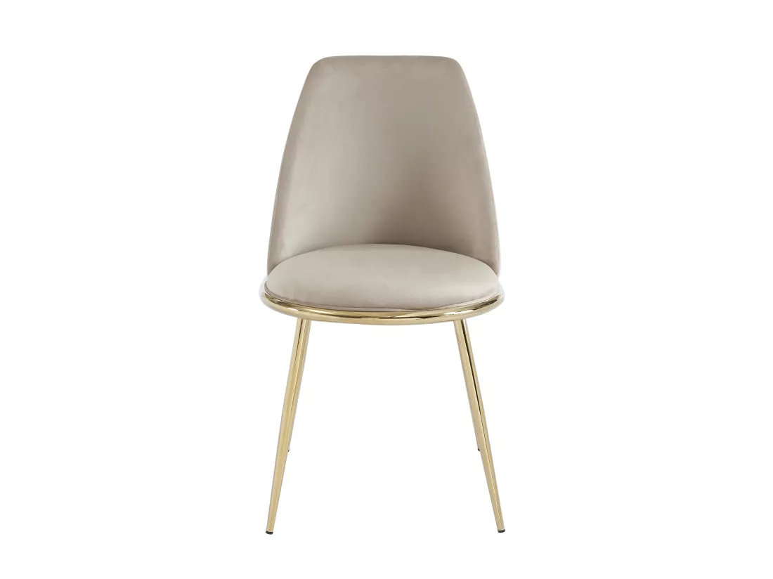 Lot de 2 chaises en velours et métal doré - Beige - NEBINA de Pascal MORABITO