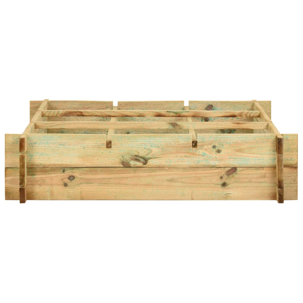 Jardinière lit surélevé plantes fleurs jardin 90 x 90 x 20 cm bois imprégné
