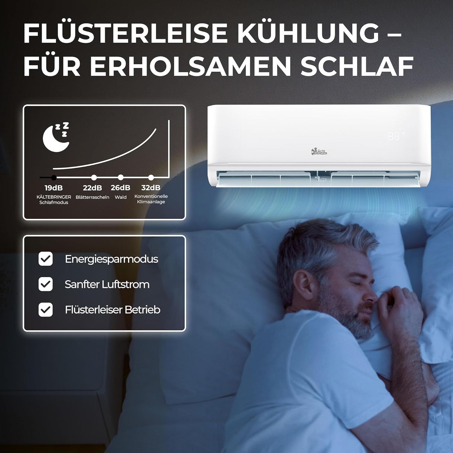 Kältebringer Split Klimaanlage Quick Connect - 12000 BTU (3,5 kW) - Klimagerät mit Heizfunktion, WiFi & App, bis 55qm, sehr leise - 5m Kupferleitung, Kältemittel R32, Montagematerial